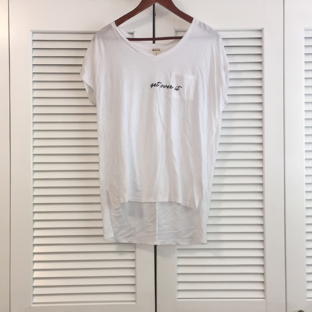 White high low tee
